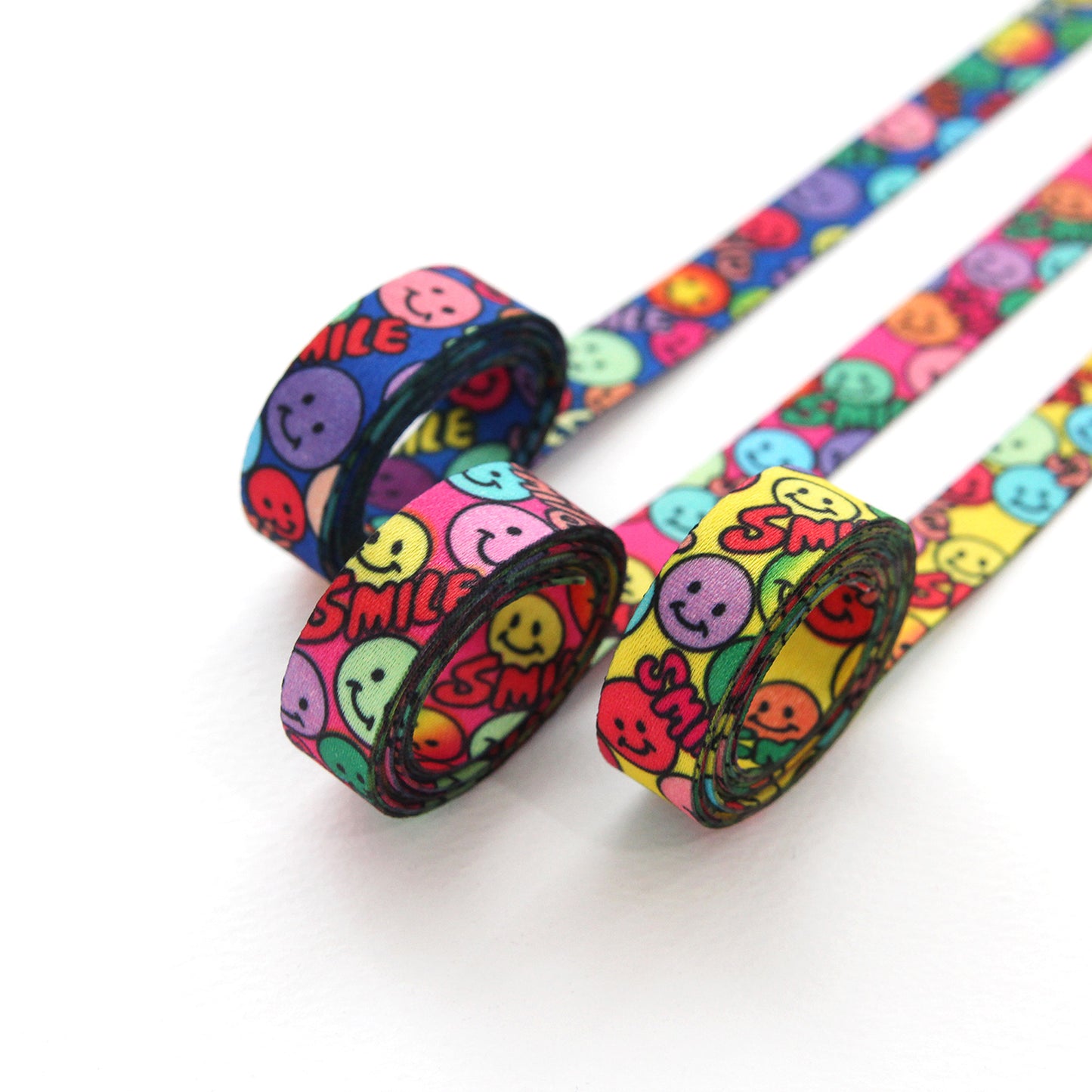 Colorful Smile Pattern Ribbon 0.51inch (1.3cm) x 2/5/10Yards