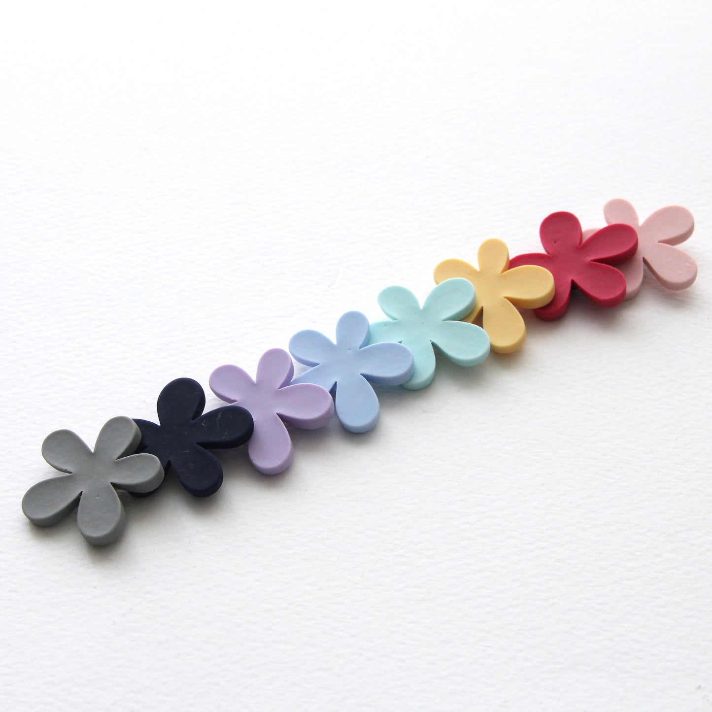 4pcs Resin Pastel Flower Flat Back Cabochons Embellishments [P293]