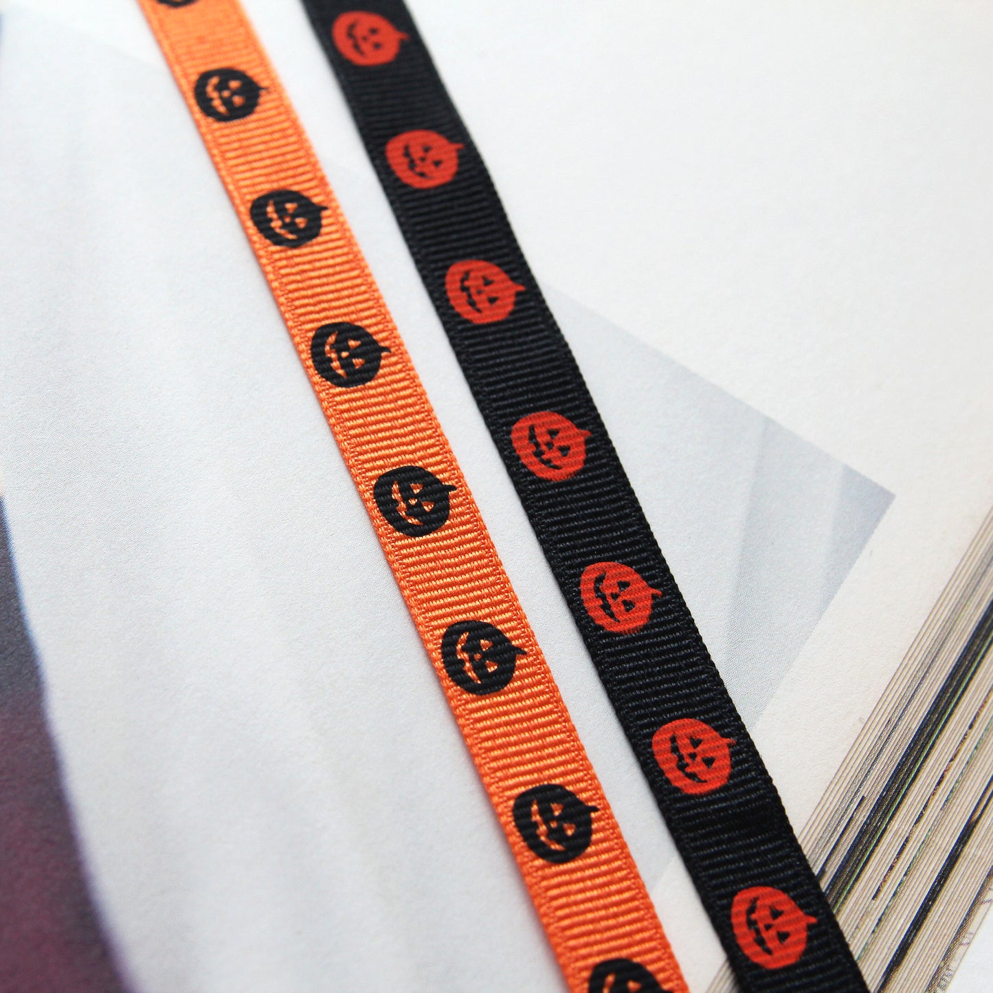 Halloween Pumpkin  Ribbon 0.39/0.98inch (1cm/2.5cm) x 2Yards