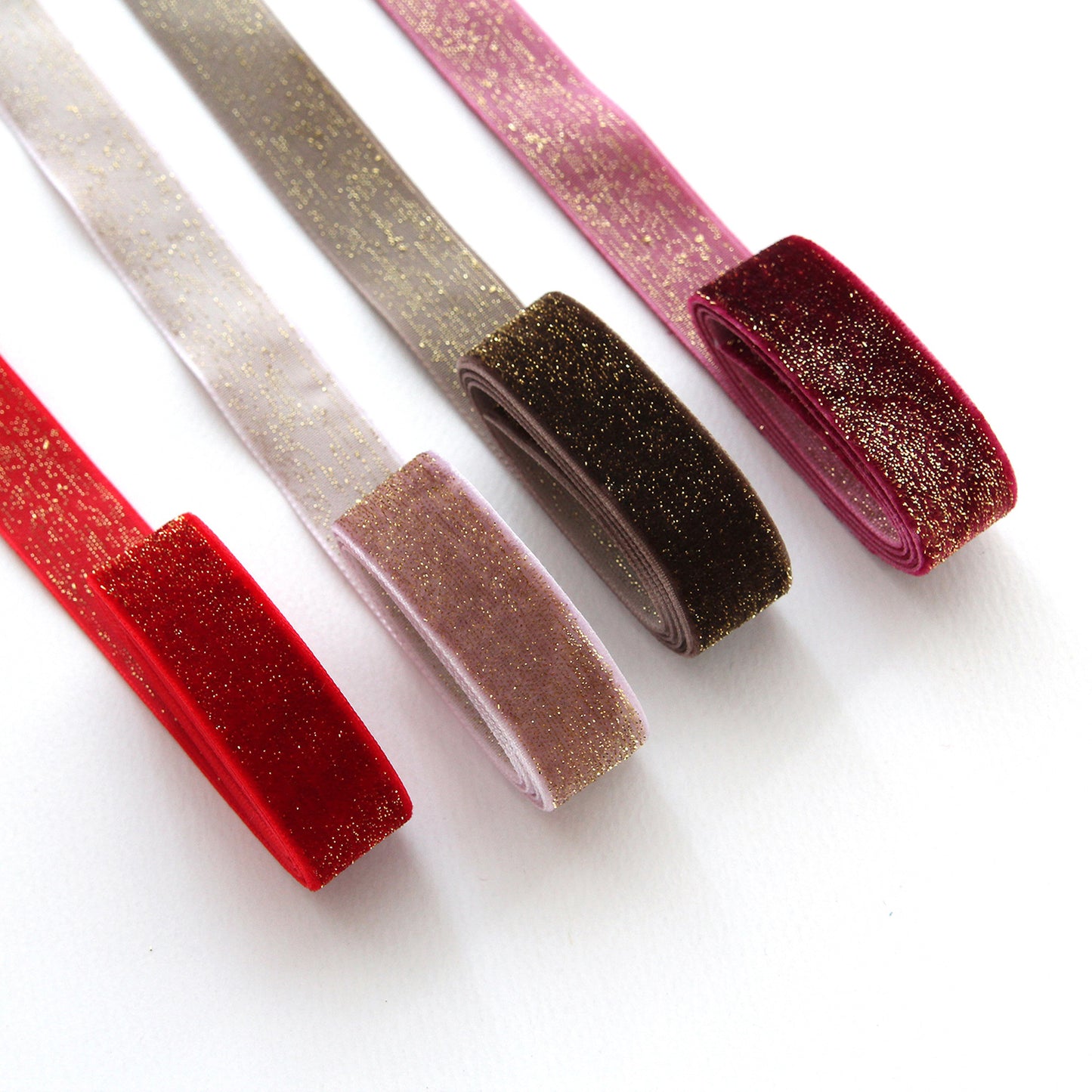 Velvet Ribbon with golden pearls 0.78inch (2cm)x 2/5/10Yards