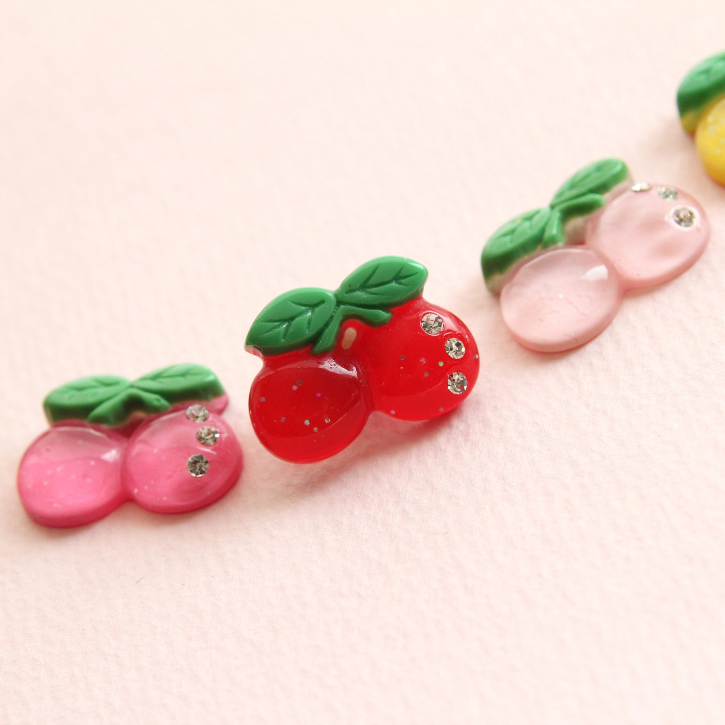 Cherry Cabochons, Hair Accessories, Embellishments 4/10pcs