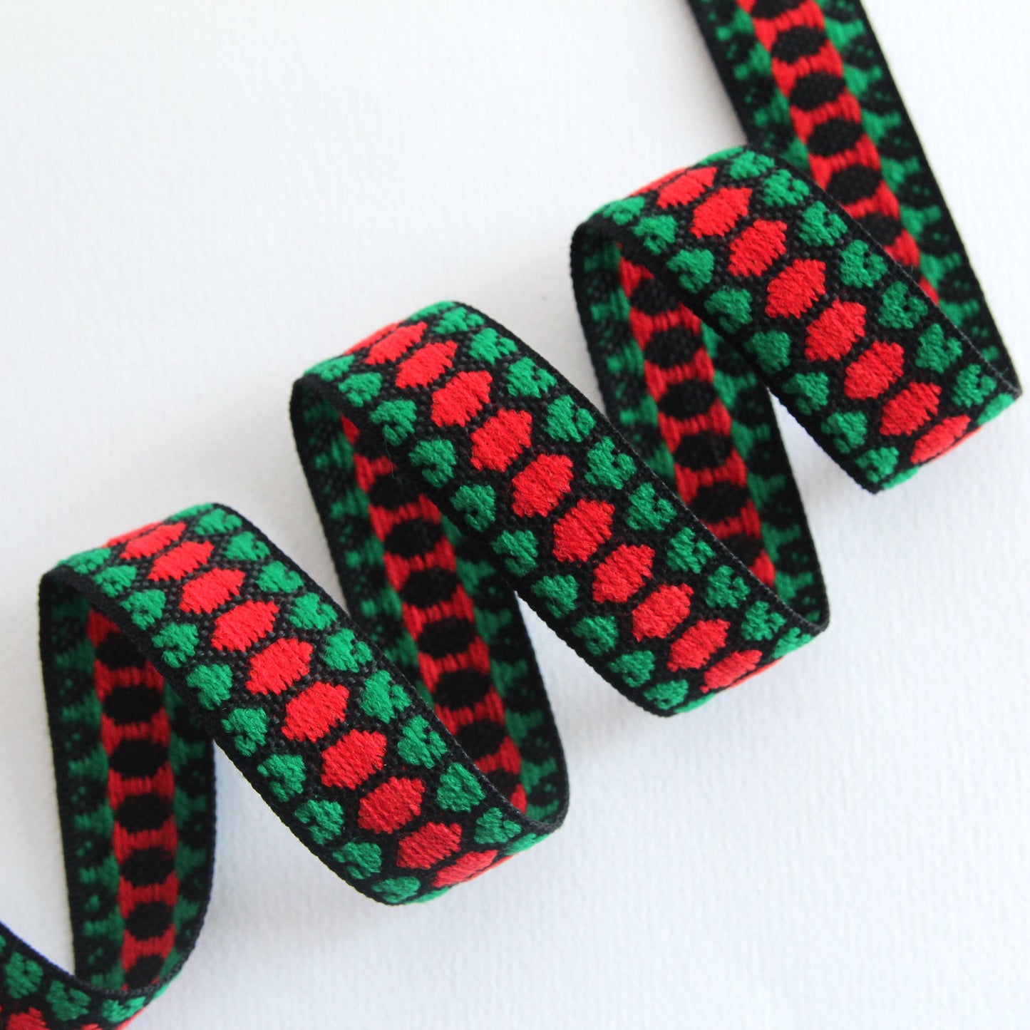 Red Honeycomb  Ribbon 1.06inch(2.7cm) x 2/5/10Yards