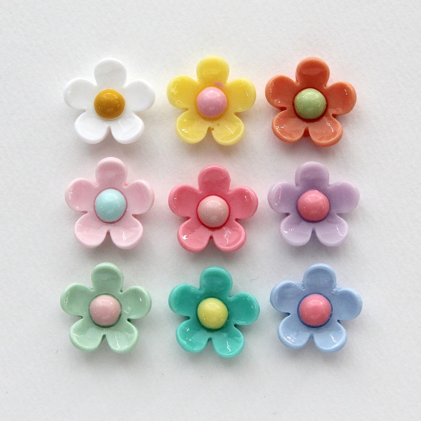 4/10pcs Pastel Acrylic Flower Deco Embellishments [P412]