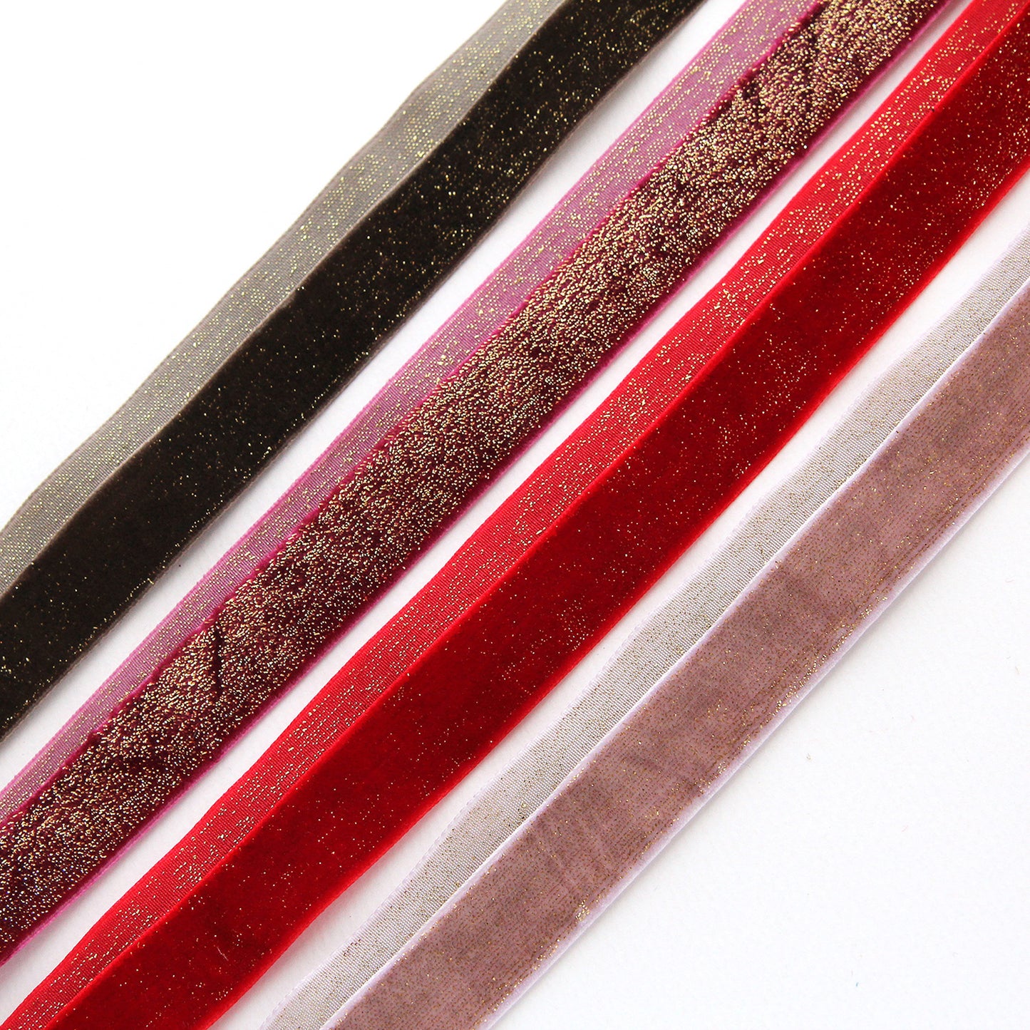 Velvet Ribbon with golden pearls 0.78inch (2cm)x 2/5/10Yards
