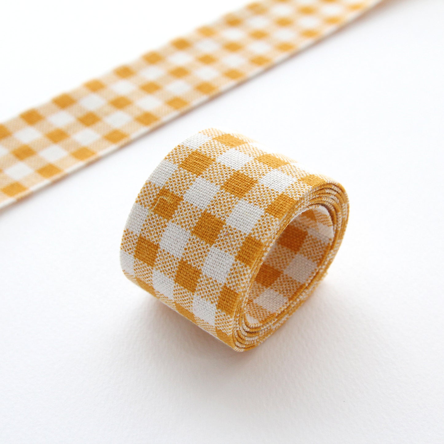 Yellow Check Fabric Ribbon 1.57inch (4cm) x 2/5/10Yards