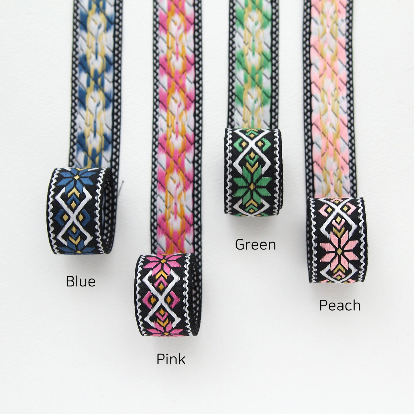 Ethnic Patterned Embroidered Jacquard Ribbon 0.98inch (2.5cm) x 2/5/10Yards