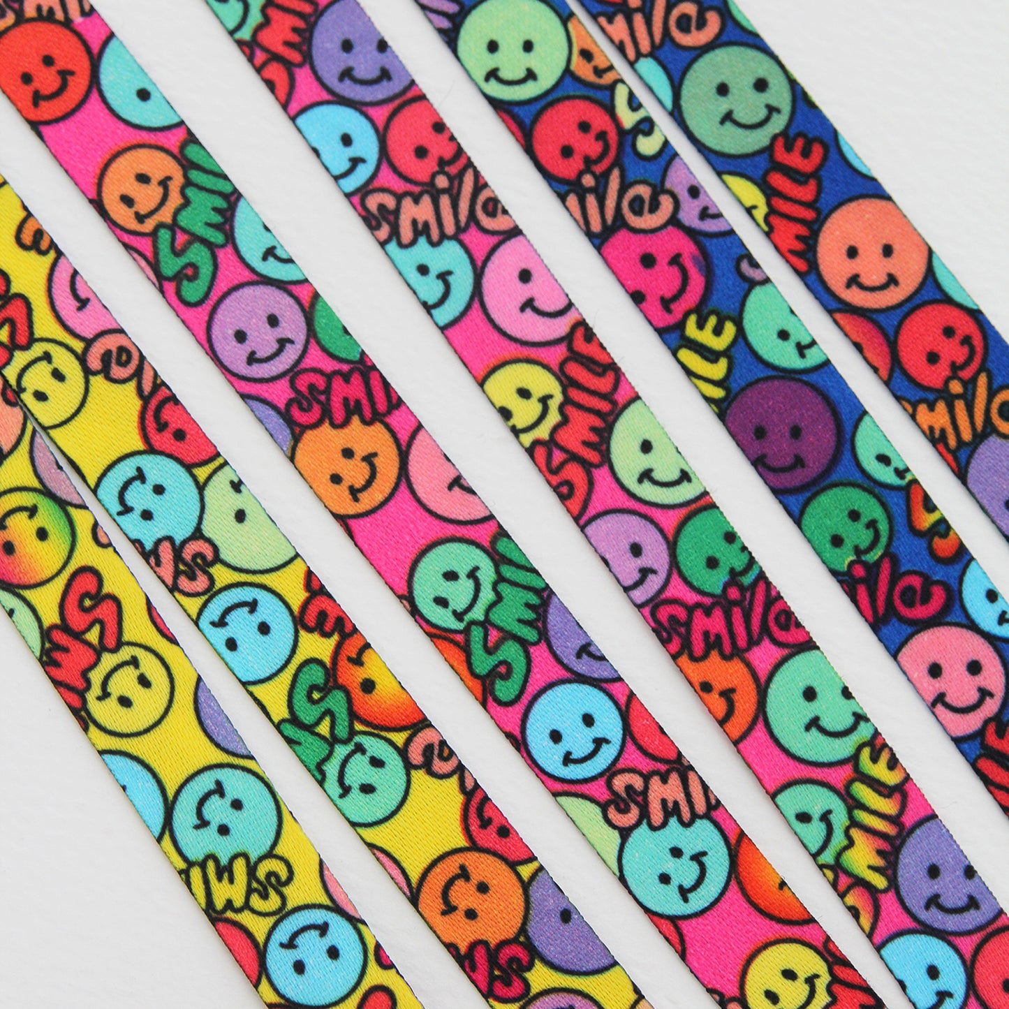 Colorful Smile Pattern Ribbon 0.51inch (1.3cm) x 2/5/10Yards