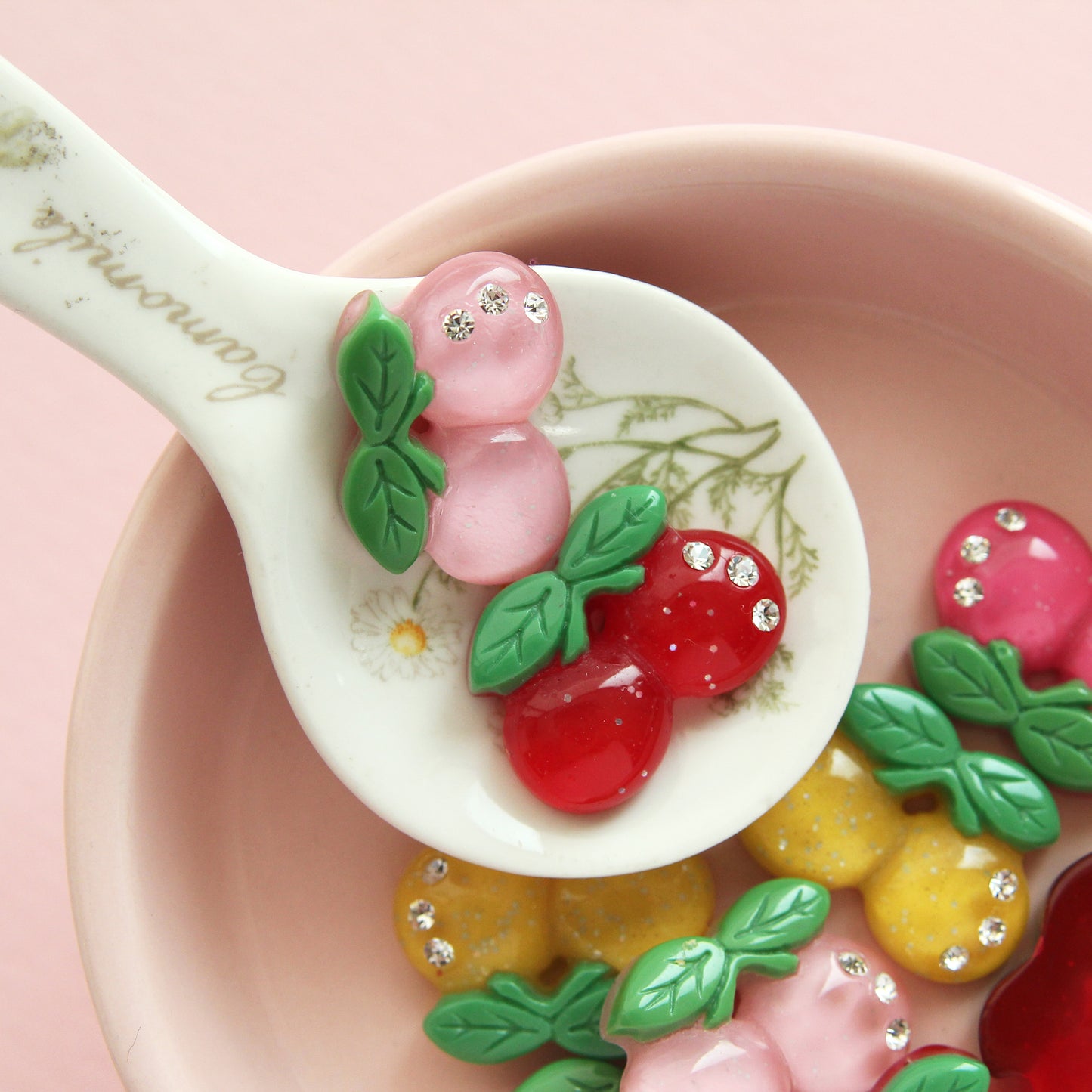 Cherry Cabochons, Hair Accessories, Embellishments 4/10pcs