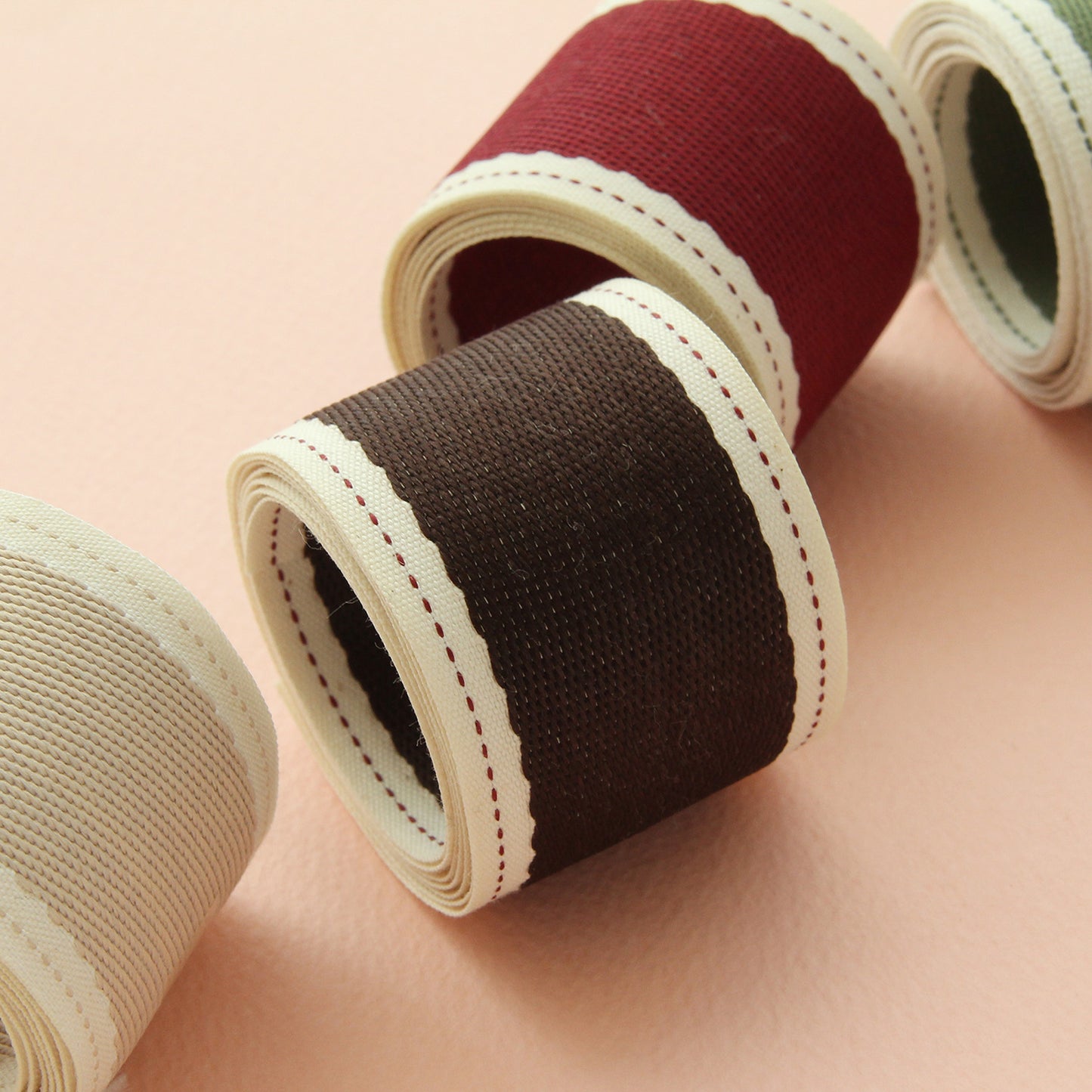 Stitched Edge Elegance Ribbon 1.57inch(4cm) x 2/5/10Yards