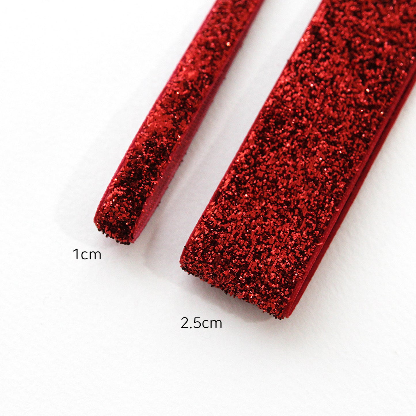 Red Metallic Velvet Ribbon 0.39/1inch (1cm/2.5cm) x 2/5/10Yards