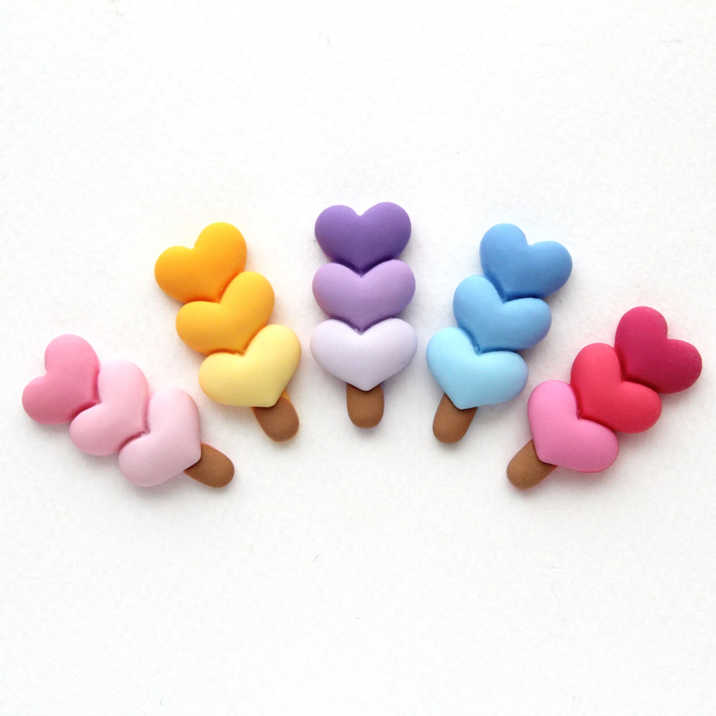 Resin 3Heart Flat Back Cabochons Embellishments 4/10/50pcs