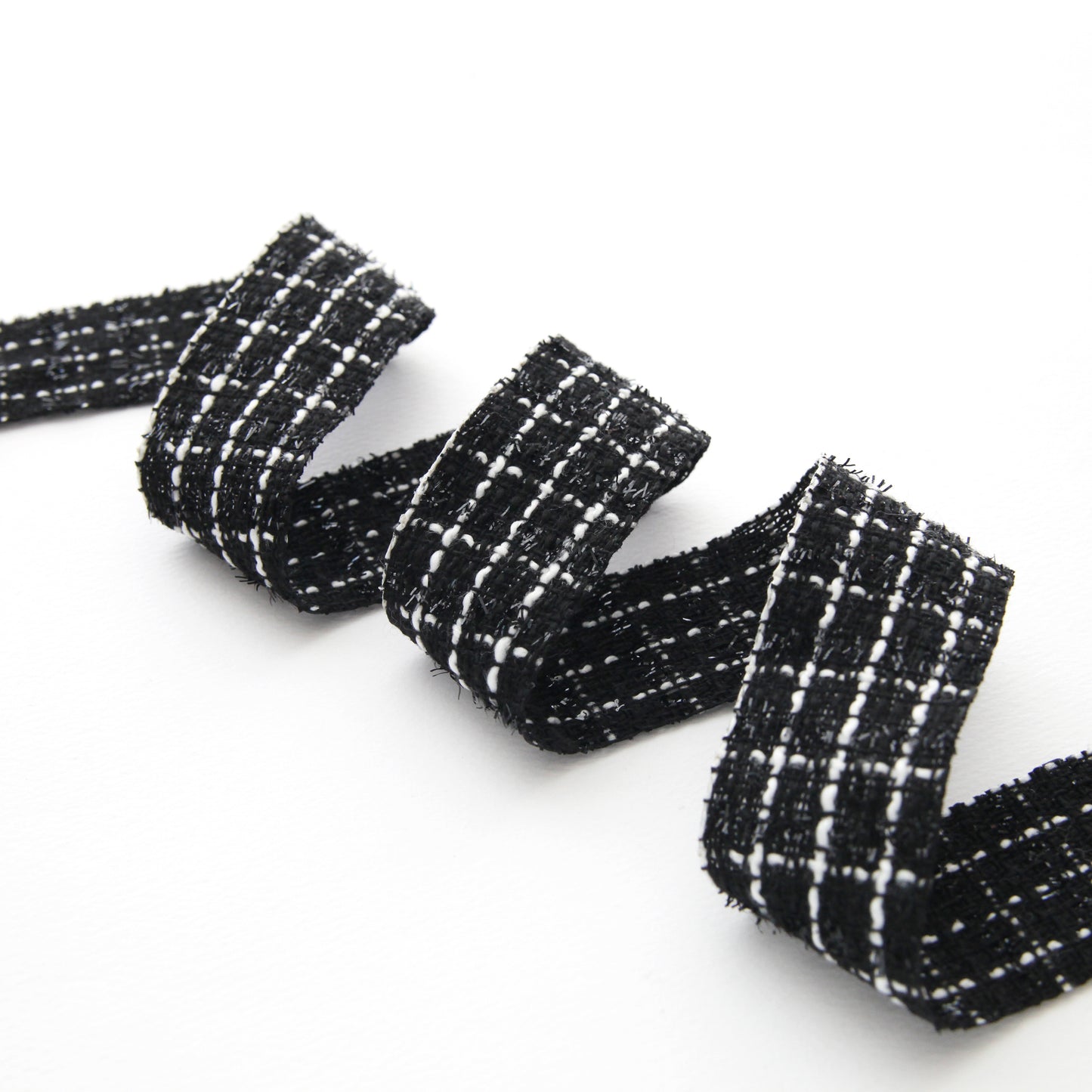 Grid-patterned Tweed Ribbon 1.59inch (3.9cm) x 2/5/10Yards
