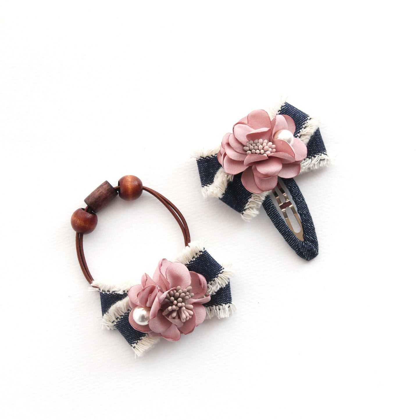 Denim Ribbon Trim with stamens  1.10inch (2.8cm) x 2/5/10Yards