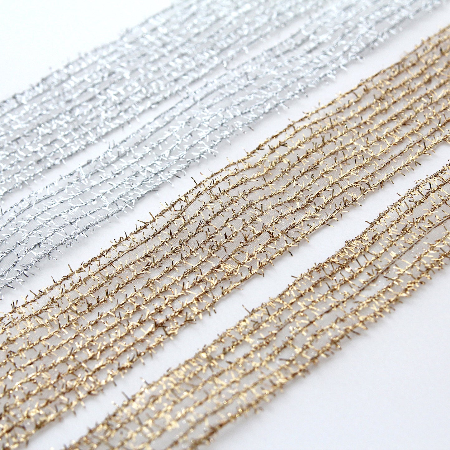 Glitter Stripe Ribbon 0.98/1.57inch (2.5cm/4cm) 2Yards