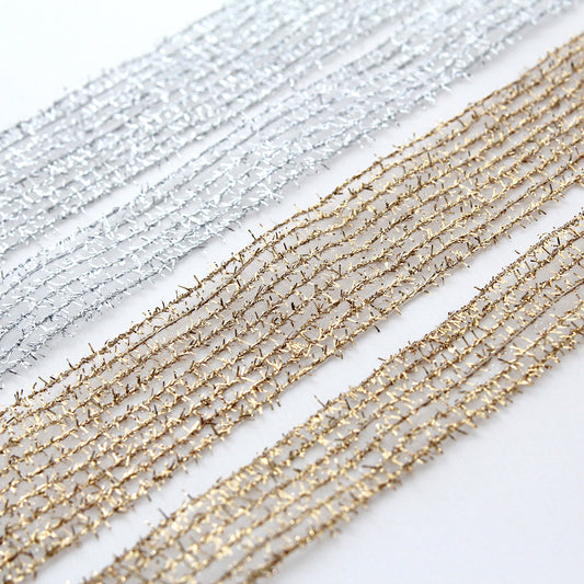 Glitter Stripe Ribbon 0.98/1.57inch (2.5cm/4cm) 2Yards