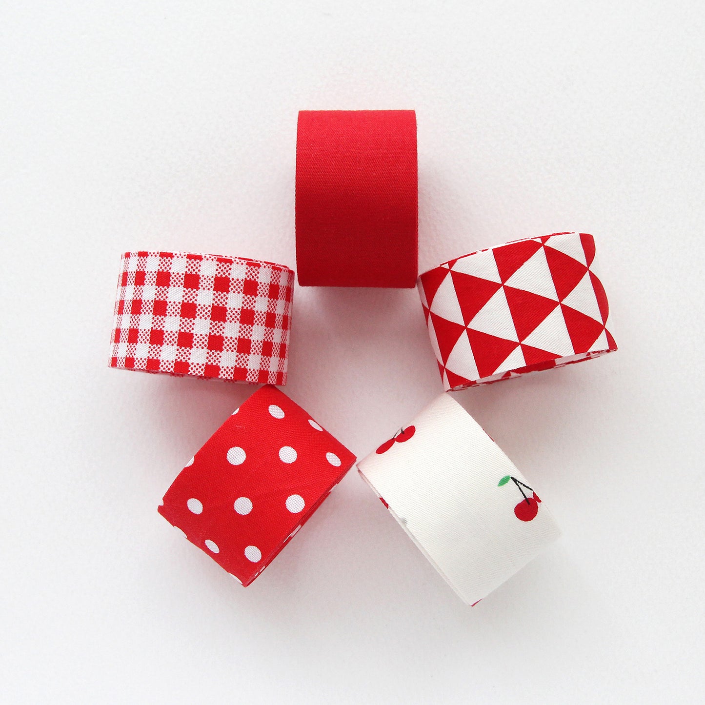 Red Pattern Fabric Ribbon 1.18inch(3cm)x 2/5/10Yards