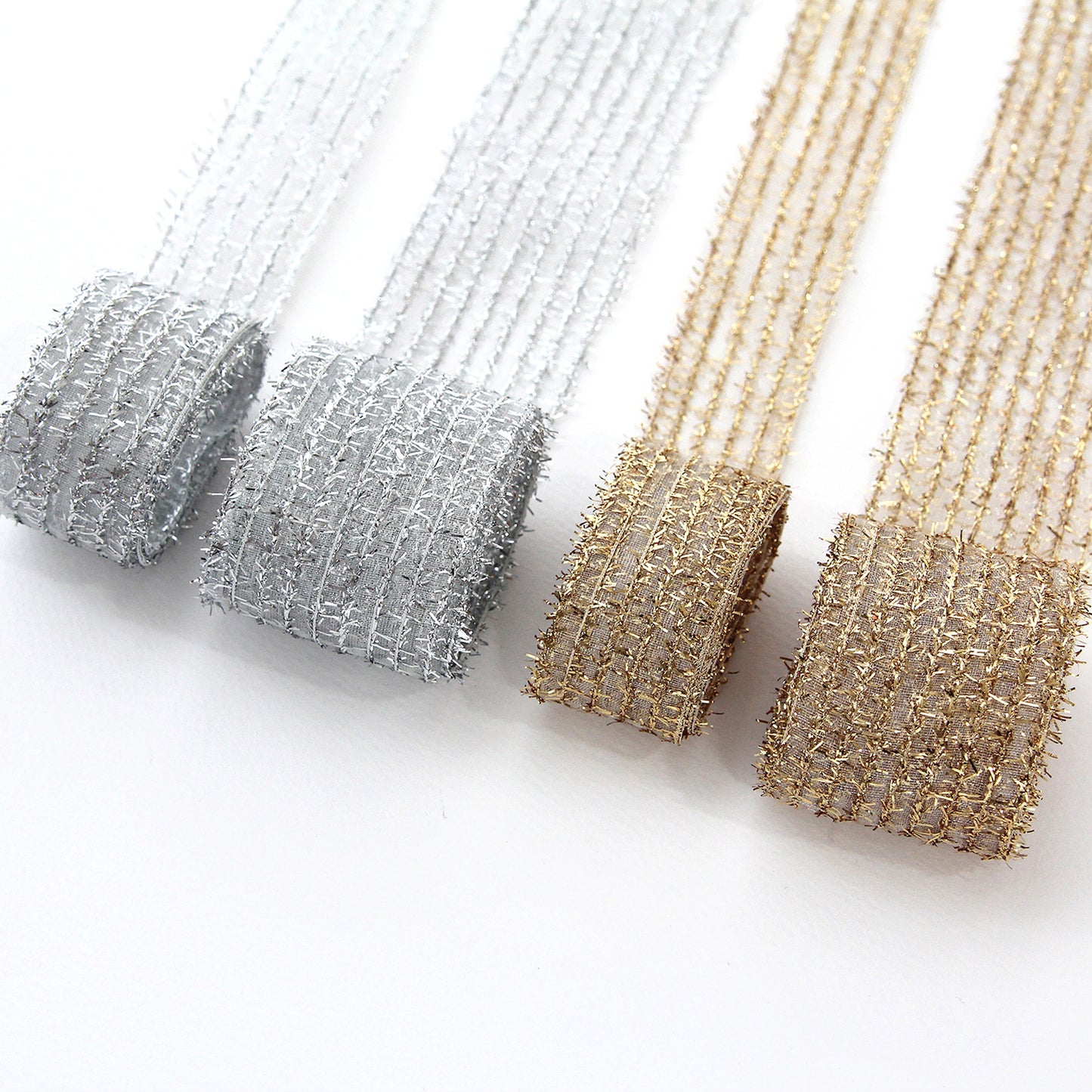 Glitter Stripe Ribbon 0.98/1.57inch (2.5cm/4cm) 2Yards
