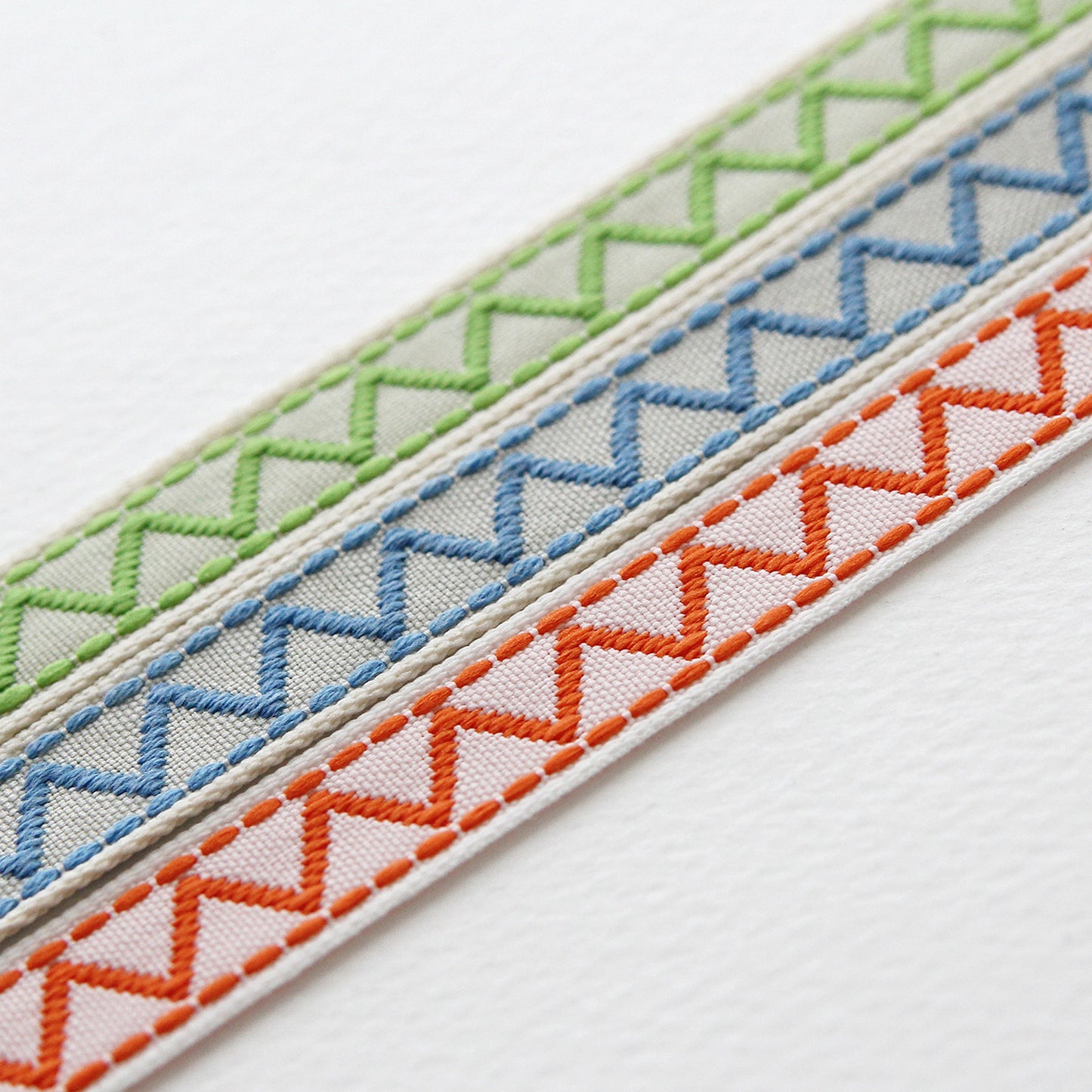 Zigzag Pattern Embroidered Ethnic Ribbon 0.59inch (1.5cm) x 2/5/10Yards