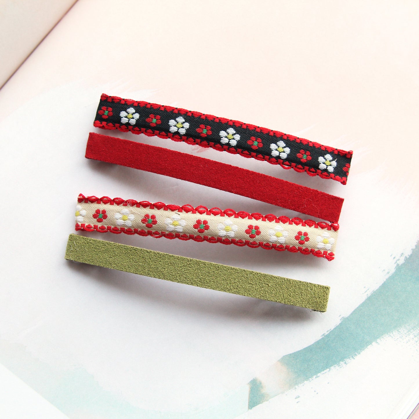 Daisy Flower Embroidery Ribbon 0.51inch (1.3cm) x 2/5/10Yards