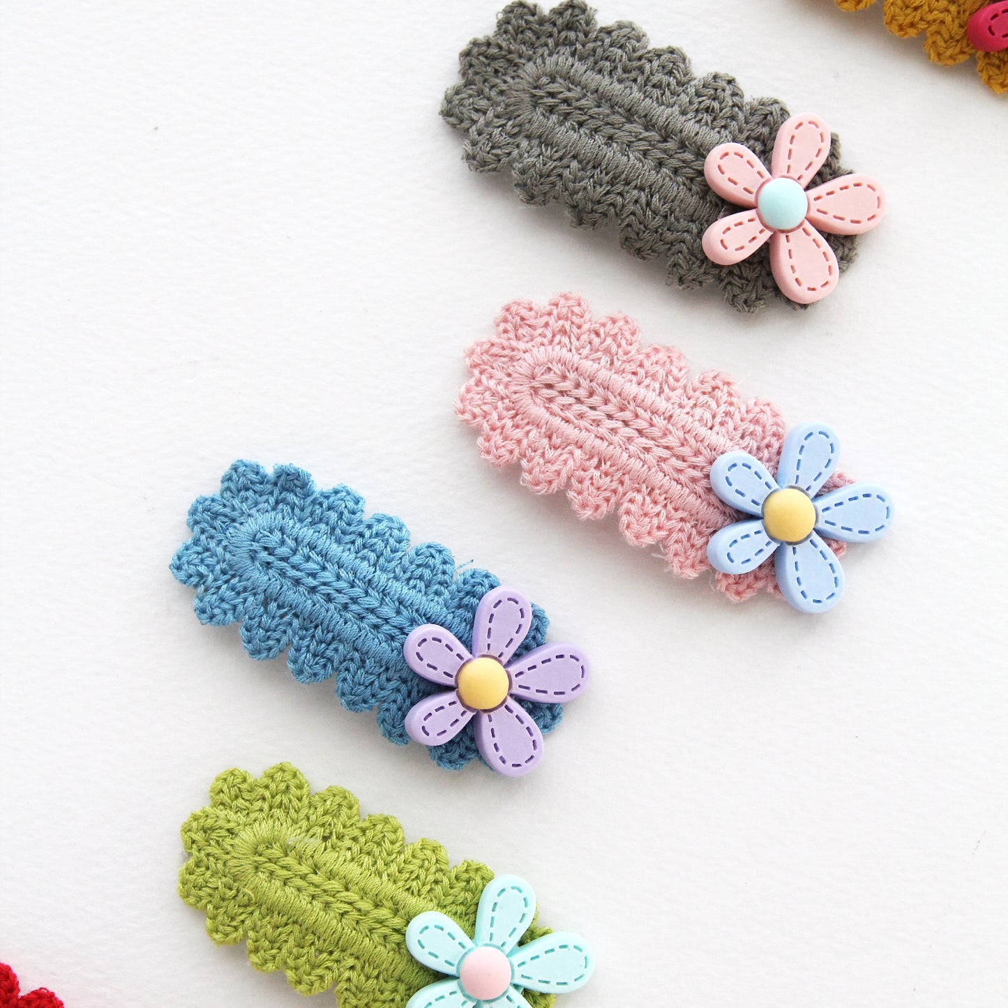 4pcs Resin Pastel Flower Flat Back Cabochons Embellishments [P293]