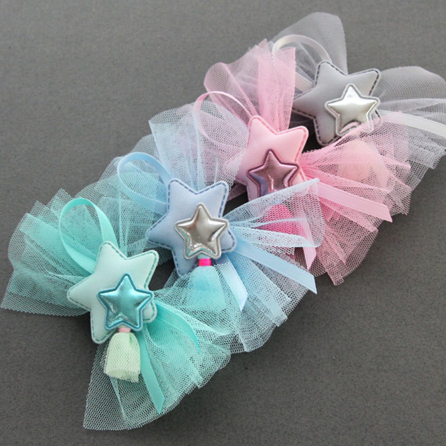 2pcs Star Fabric Appliqués for Hair Clips Making [P287]