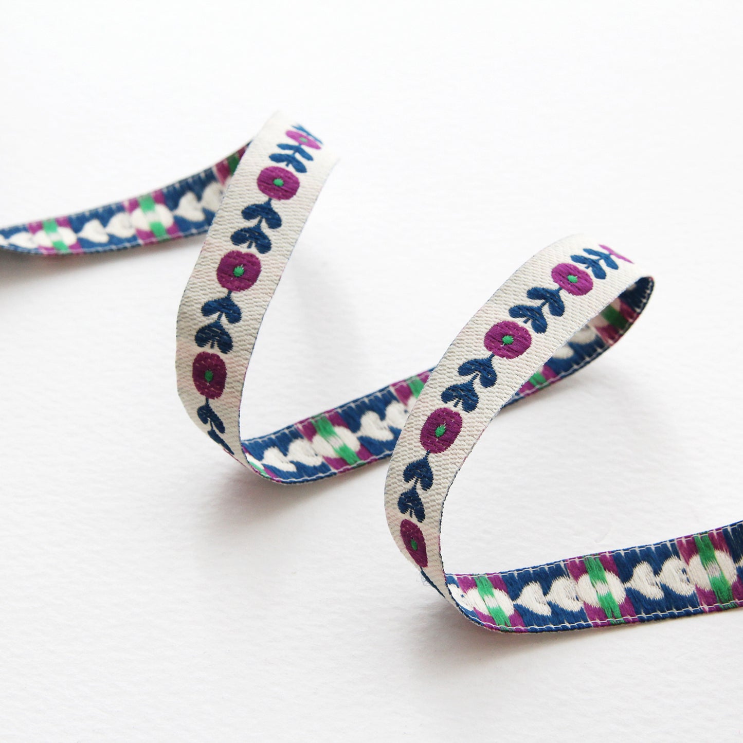 Flower Jacquard Ribbon Trim Embroidered Sewing Trim Craft 0.47inch (1.2cm) x 2/5/10Yards