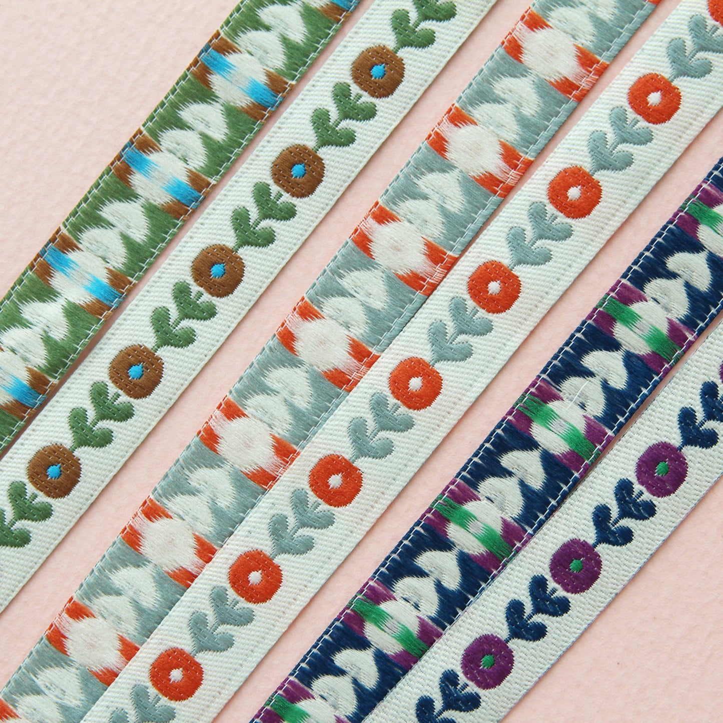 Flower Jacquard Ribbon Trim Embroidered Sewing Trim Craft 0.47inch (1.2cm) x 2/5/10Yards