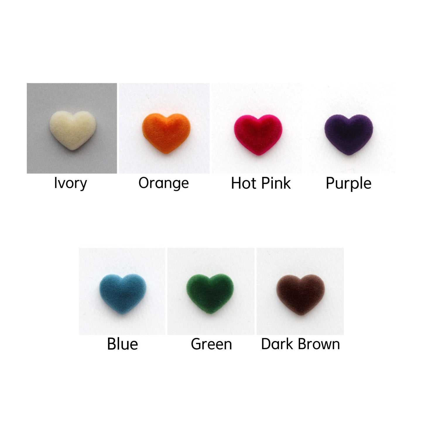 5pcs Amour Suede Half Hearts [P488]