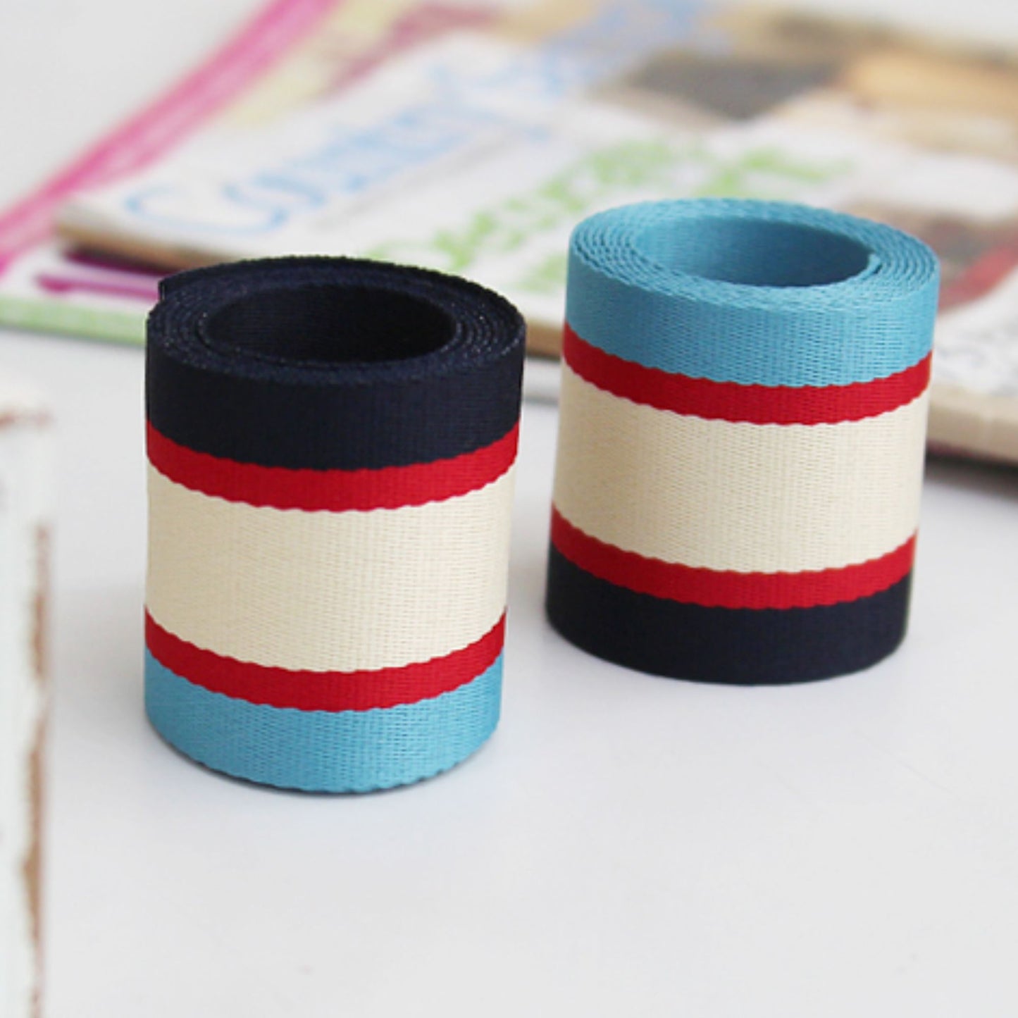 Sky Stripe Ribbon 1.96inch(5cm)x 2/5/10Yards