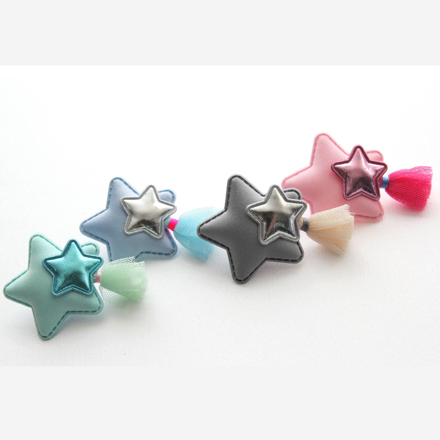 2pcs Star Fabric Appliqués for Hair Clips Making [P287]