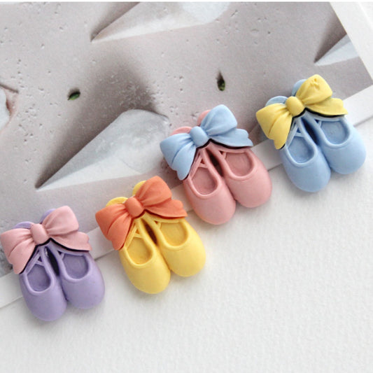4/10pcs Ballet Shoes Cabochons, Hairclip DIY Supplies [P398]