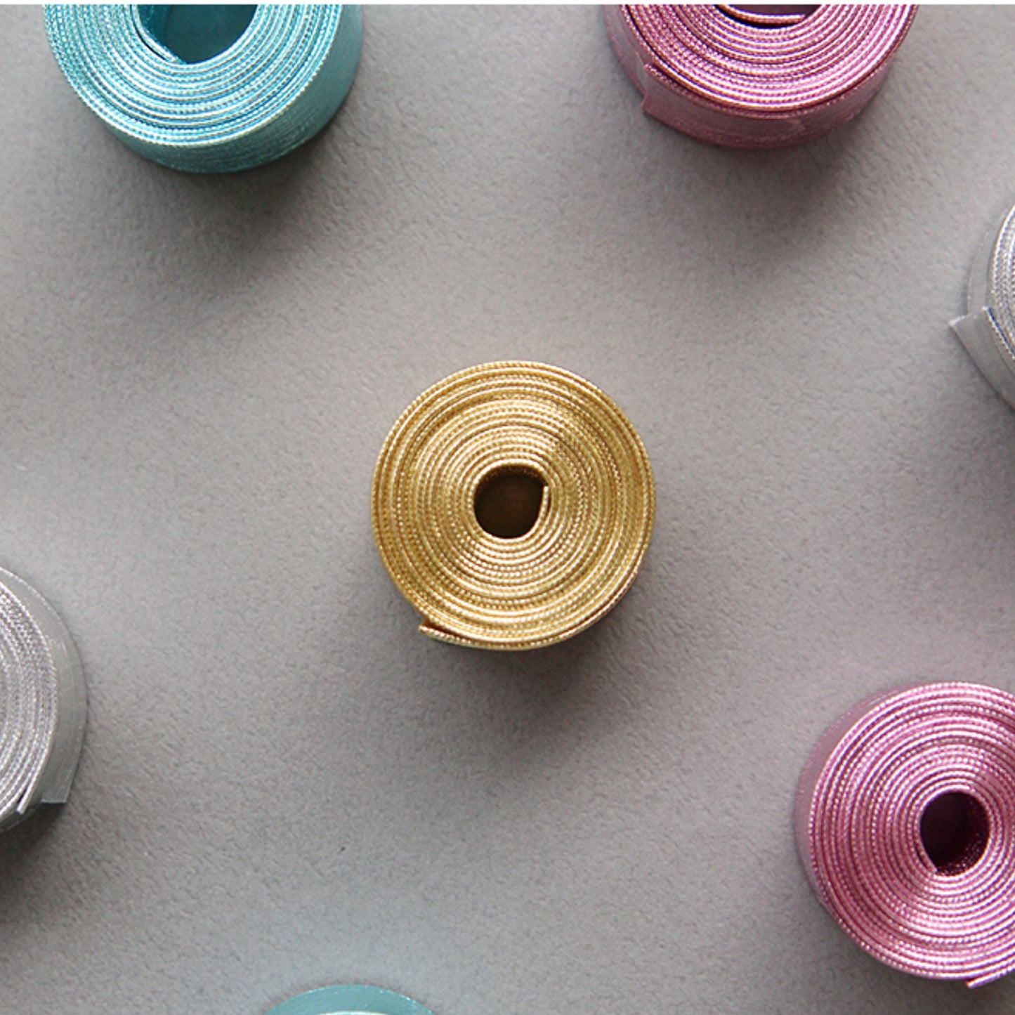Shine Mirror Fabric Ribbon 0.39inch(1cm), 0.78inch(2cm)x 2Yards