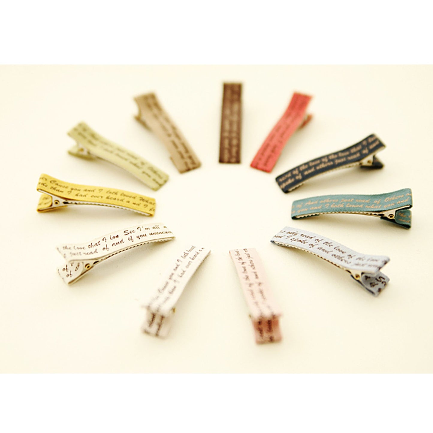 English Ribbon Wrapped Alligator Clips, Hair Clips