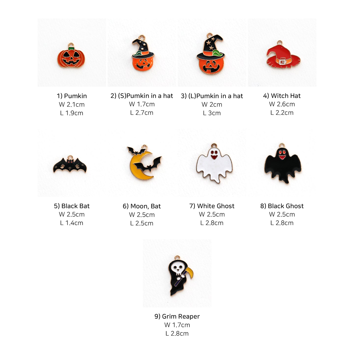 Halloween enamel charms 4/10/30pcs