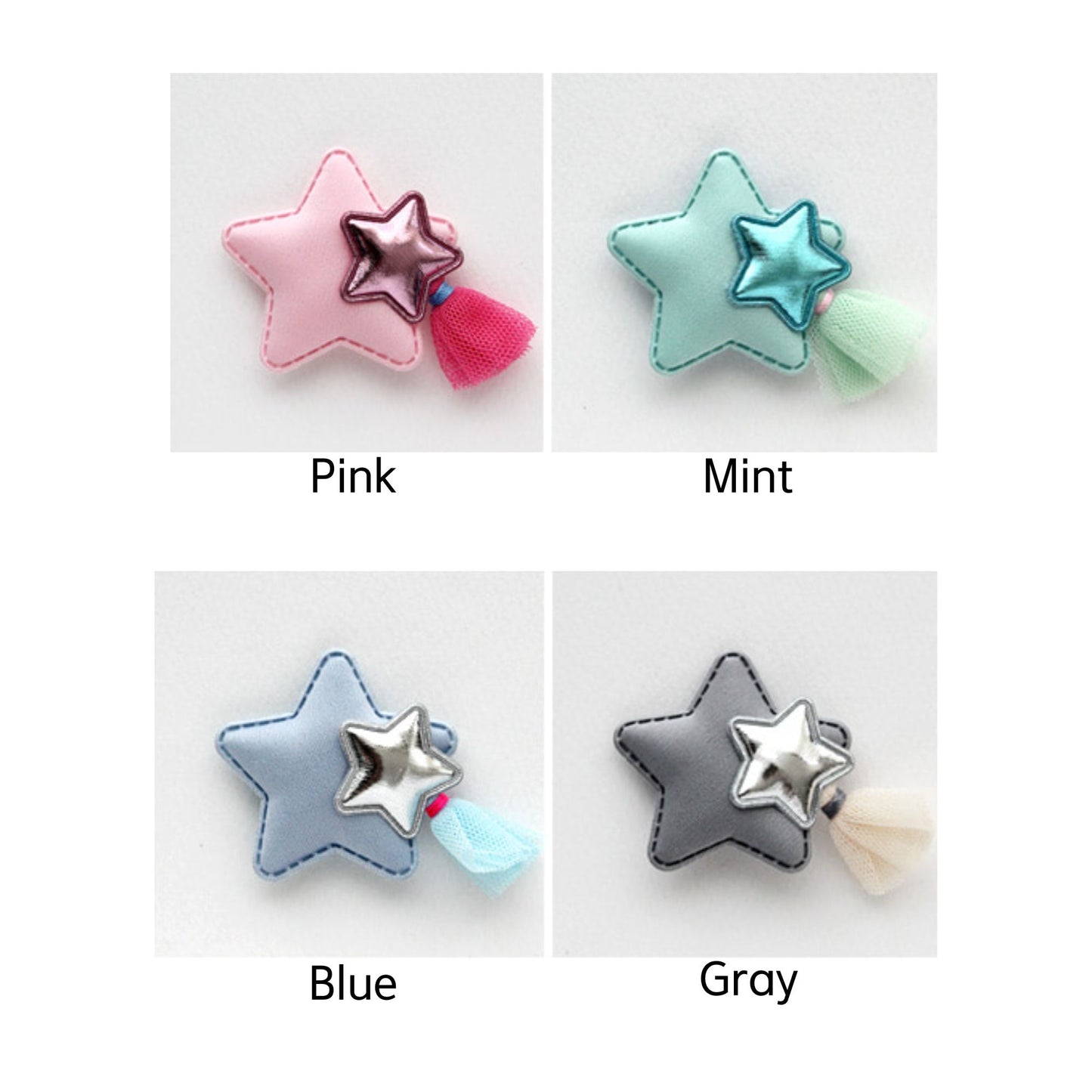 2pcs Star Fabric Appliqués for Hair Clips Making [P287]