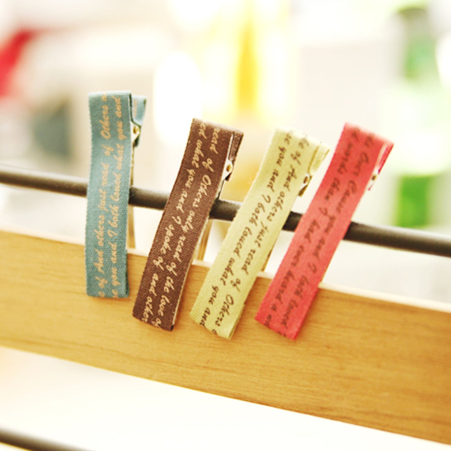 English Ribbon Wrapped Alligator Clips, Hair Clips