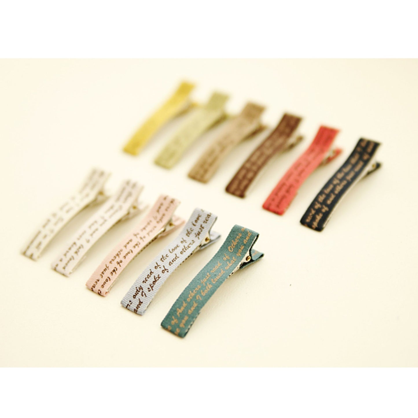 English Ribbon Wrapped Alligator Clips, Hair Clips