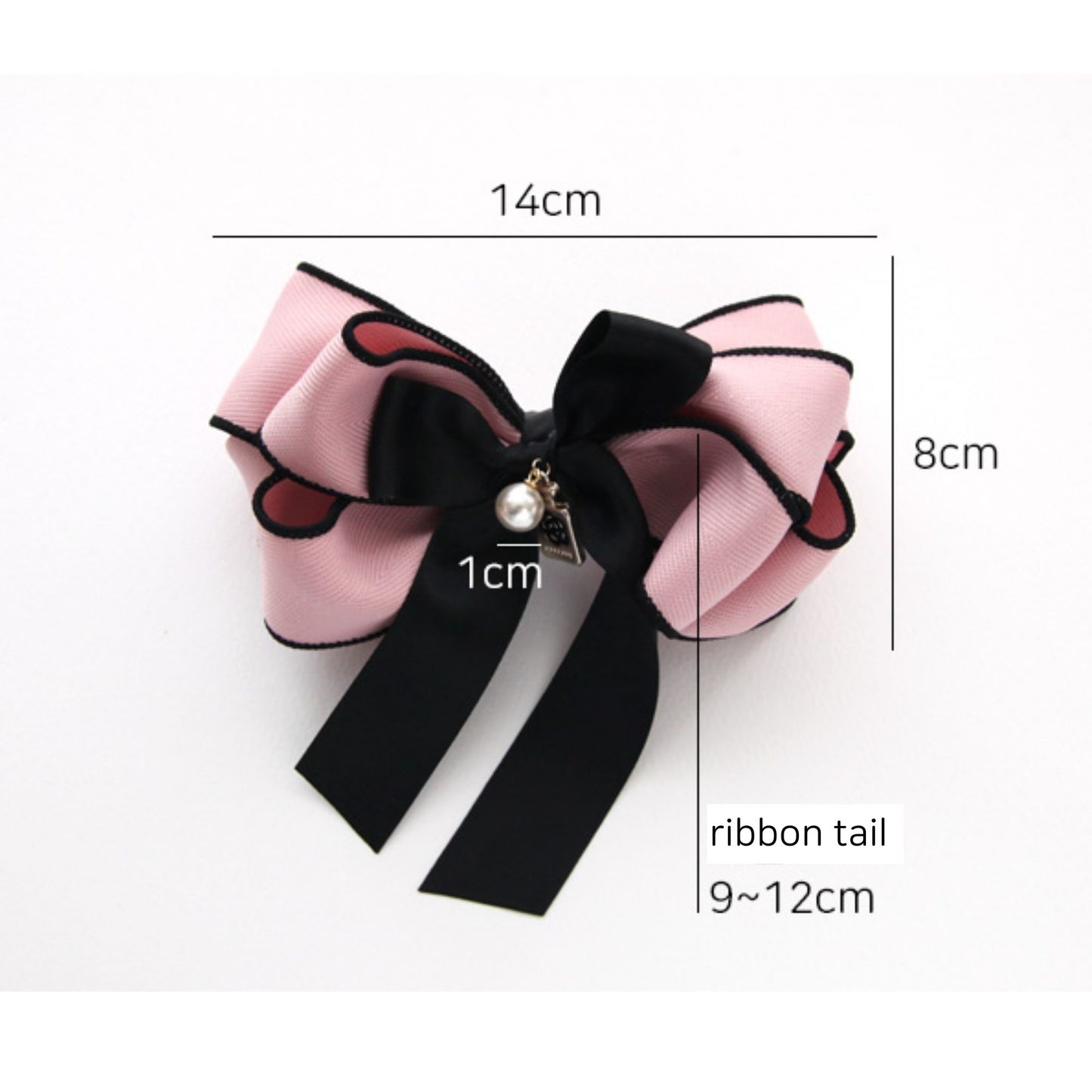 Voluminous Herringbone Ribbon Hair Bow Barrette