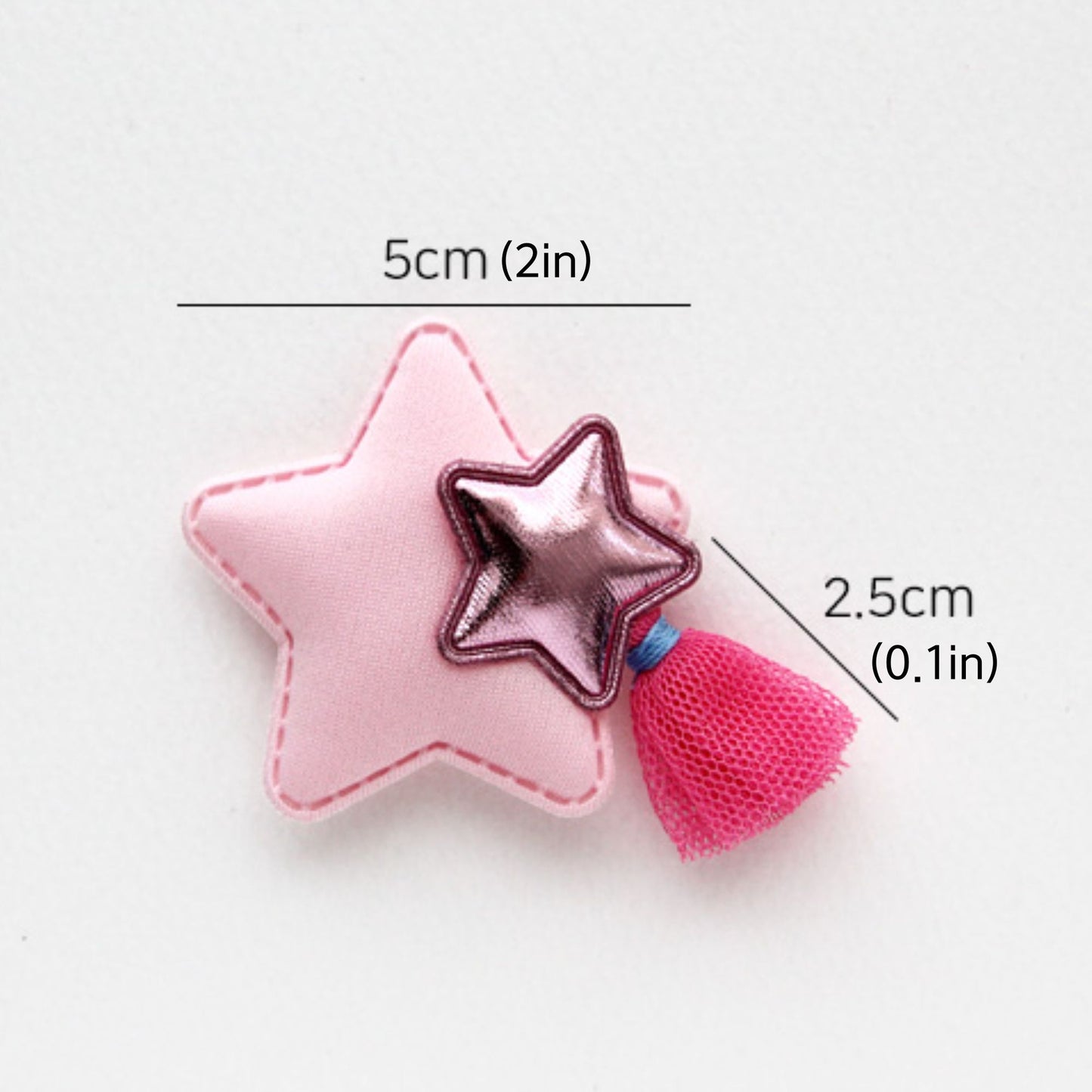 2pcs Star Fabric Appliqués for Hair Clips Making [P287]