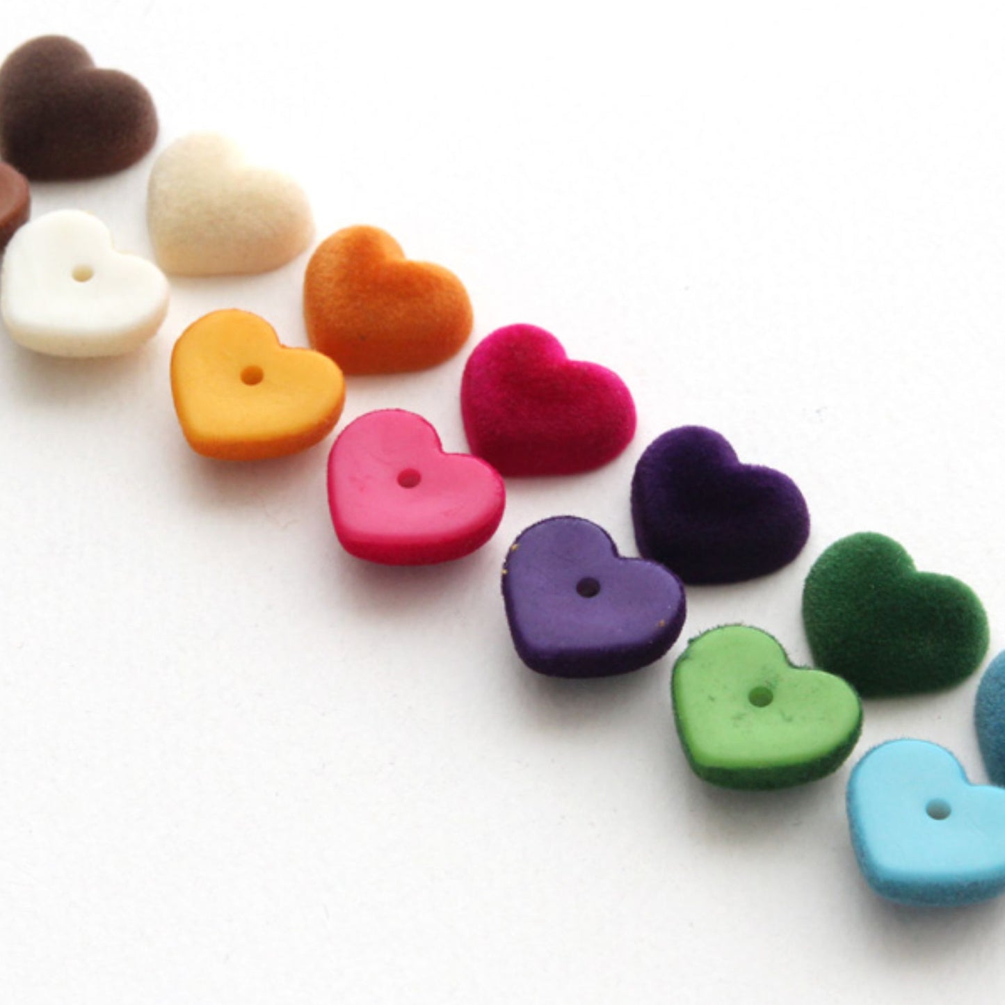 5pcs Amour Suede Half Hearts [P488]