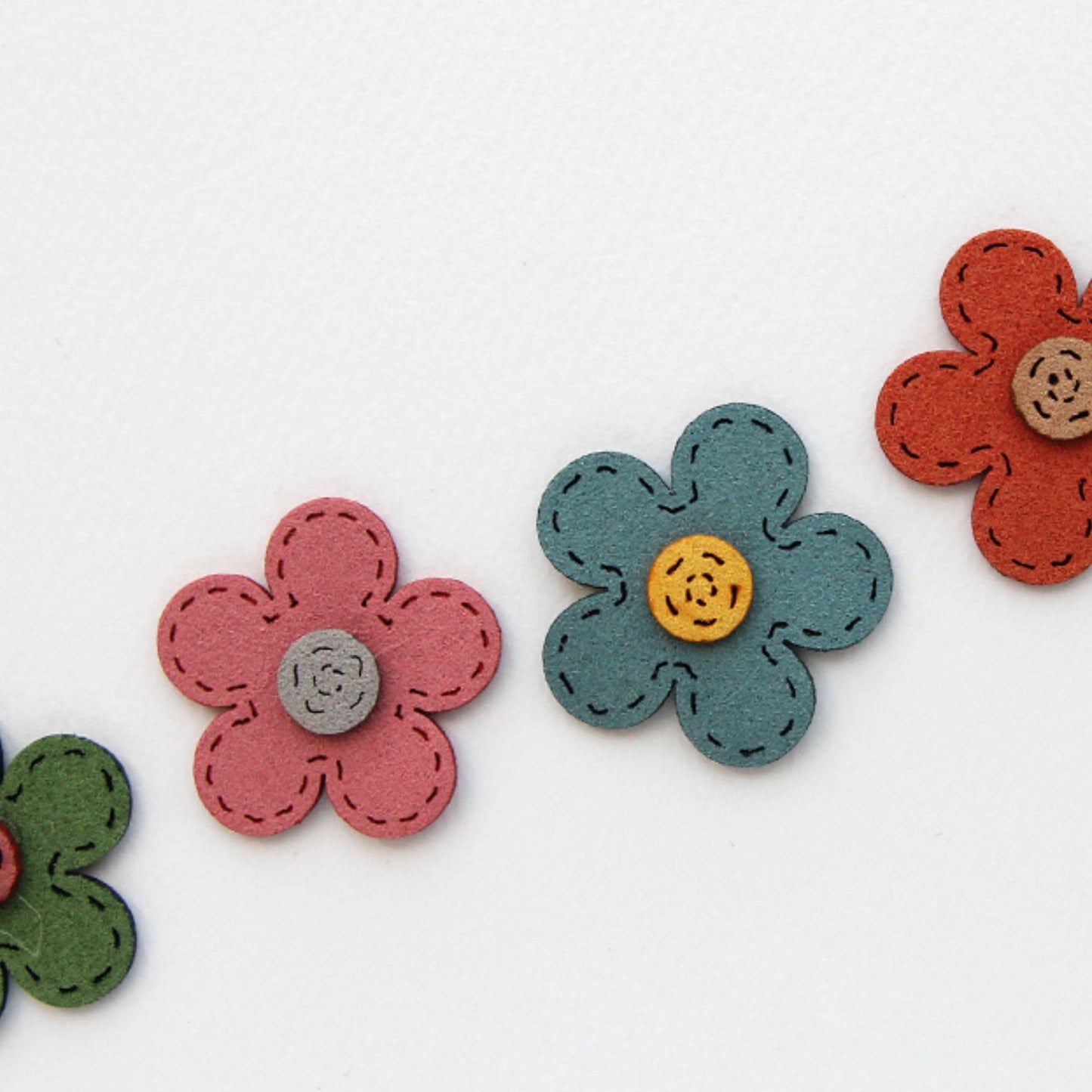 4pcs Colorful Suede Blossoms embellishments[P411]