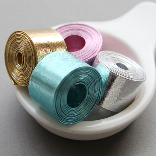 Shine Mirror Fabric Ribbon 0.39inch(1cm), 0.78inch(2cm)x 2Yards