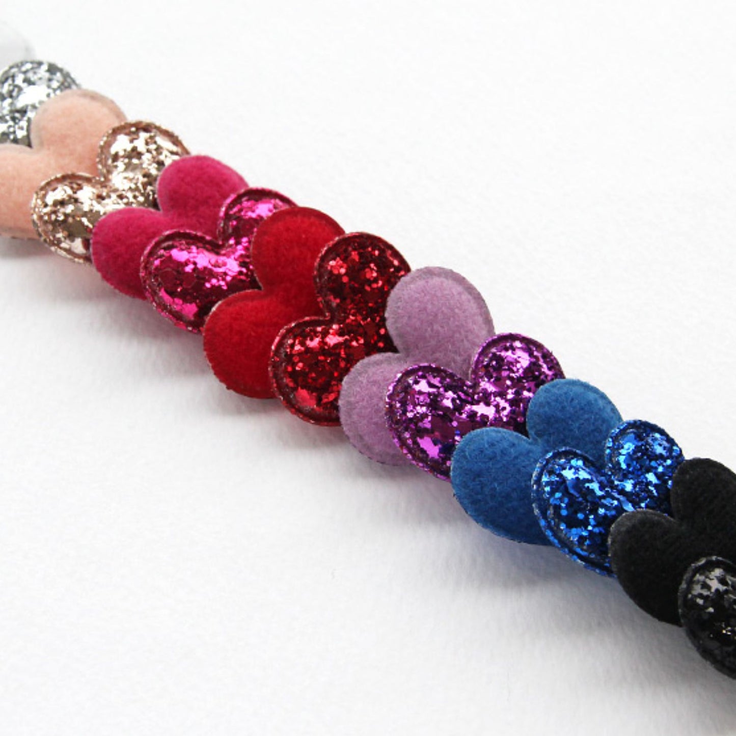 5/10/30pcs Mini Glitter Heart Appliqués [P257]