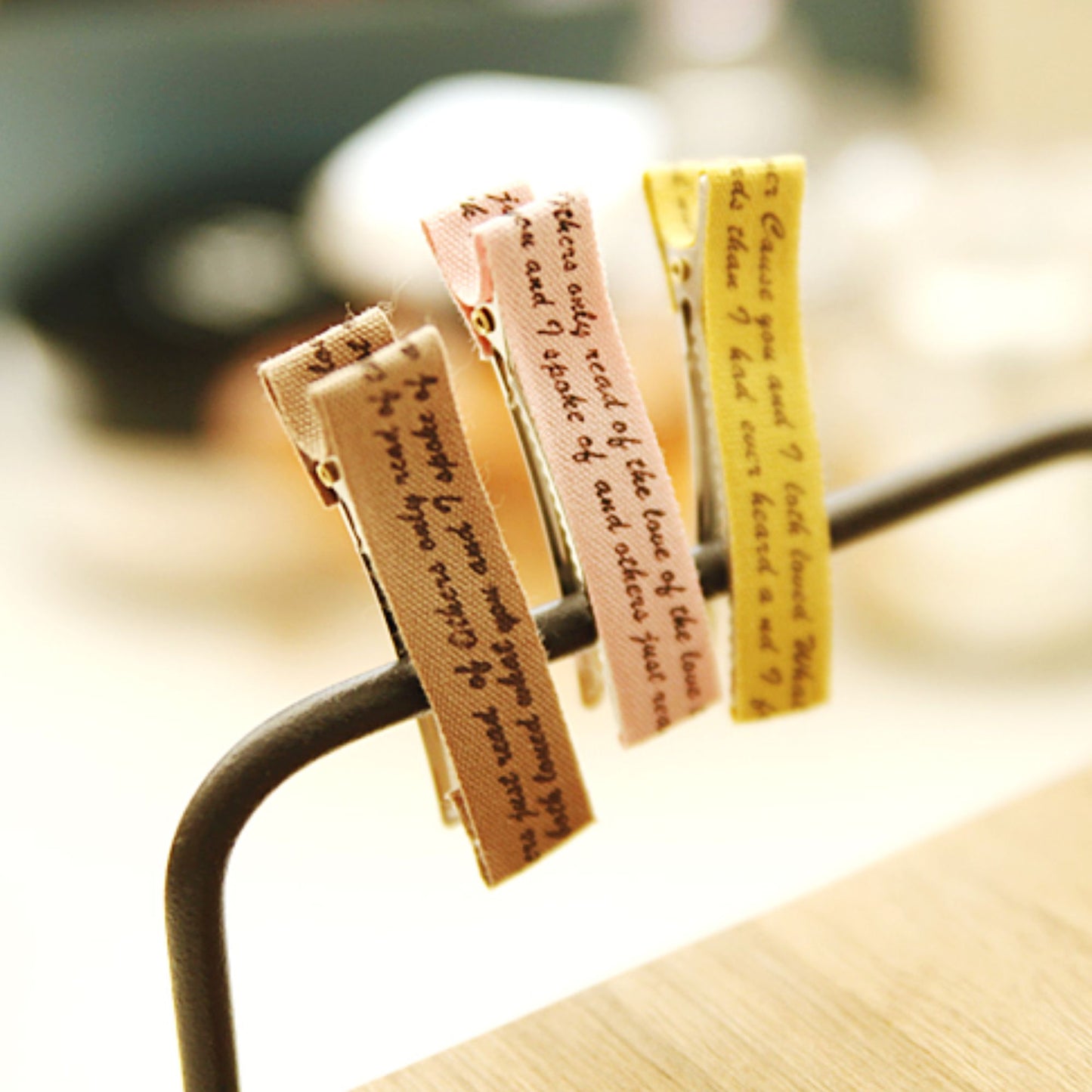 English Ribbon Wrapped Alligator Clips, Hair Clips