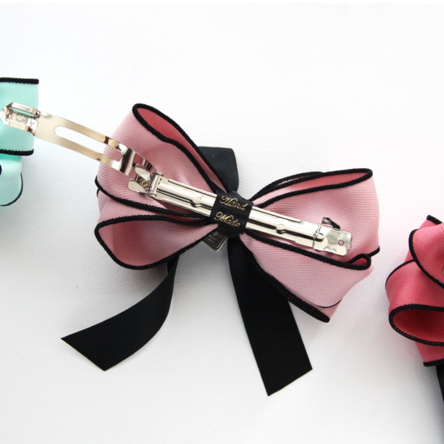 Voluminous Herringbone Ribbon Hair Bow Barrette