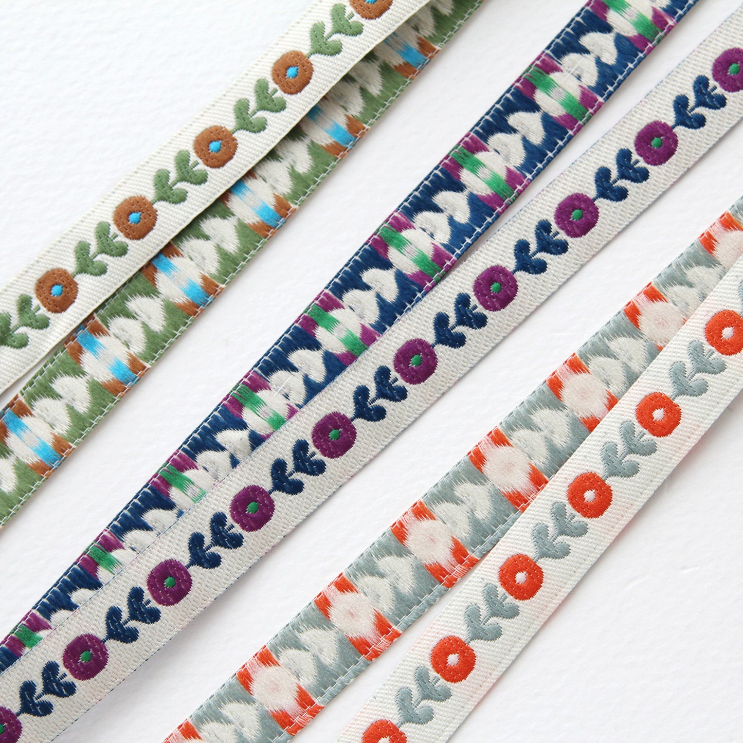 Flower Jacquard Ribbon Trim Embroidered Sewing Trim Craft 0.47inch (1.2cm) x 2/5/10Yards