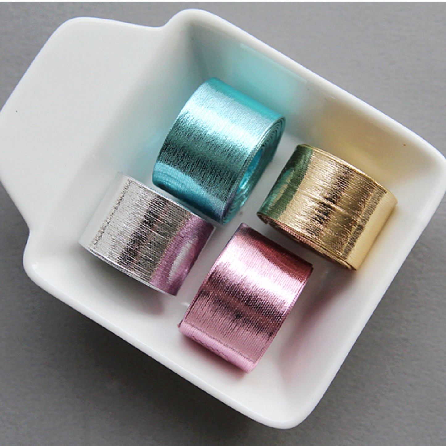 Shine Mirror Fabric Ribbon 0.39inch(1cm), 0.78inch(2cm)x 2Yards