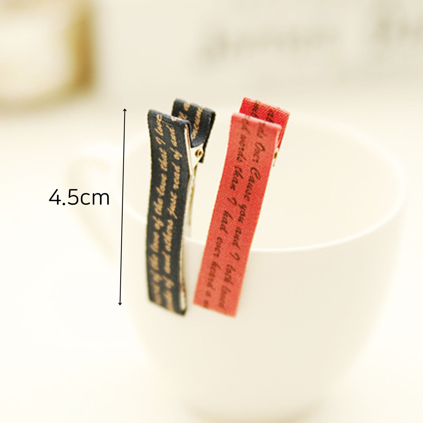 English Ribbon Wrapped Alligator Clips, Hair Clips