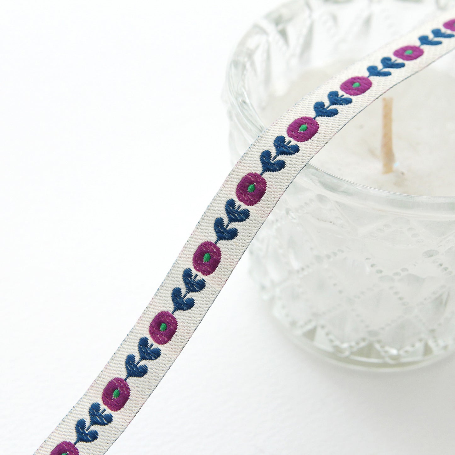 Flower Jacquard Ribbon Trim Embroidered Sewing Trim Craft 0.47inch (1.2cm) x 2/5/10Yards
