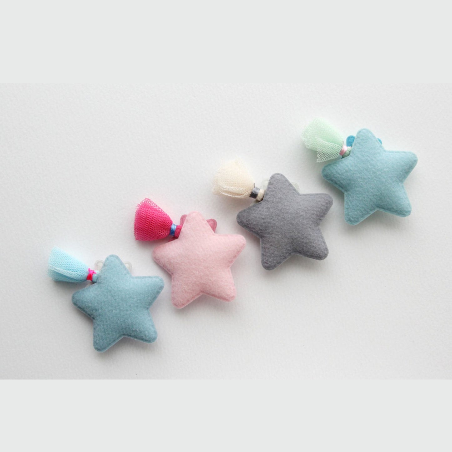 2pcs Star Fabric Appliqués for Hair Clips Making [P287]